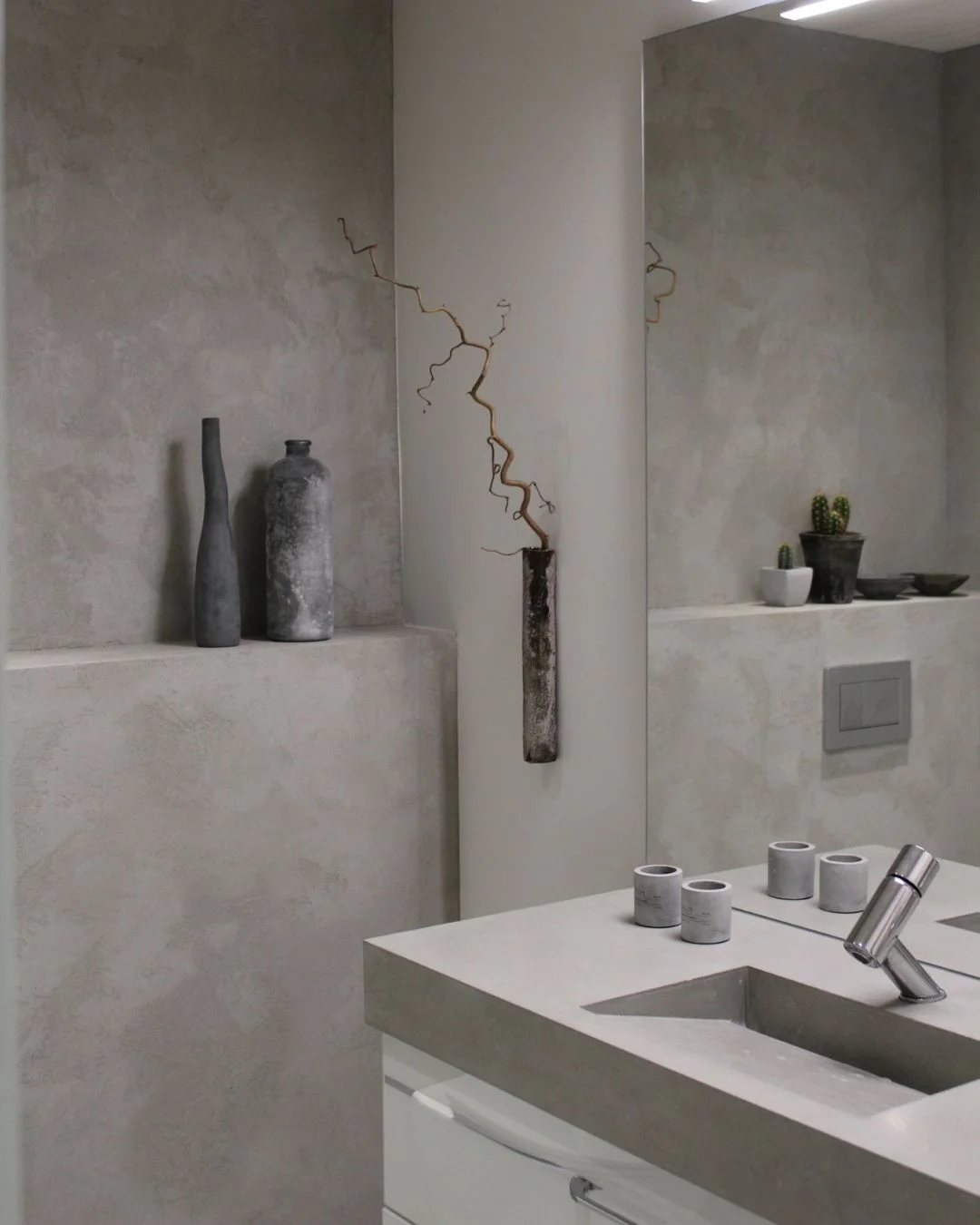 Microcement wall in Vancouver interior