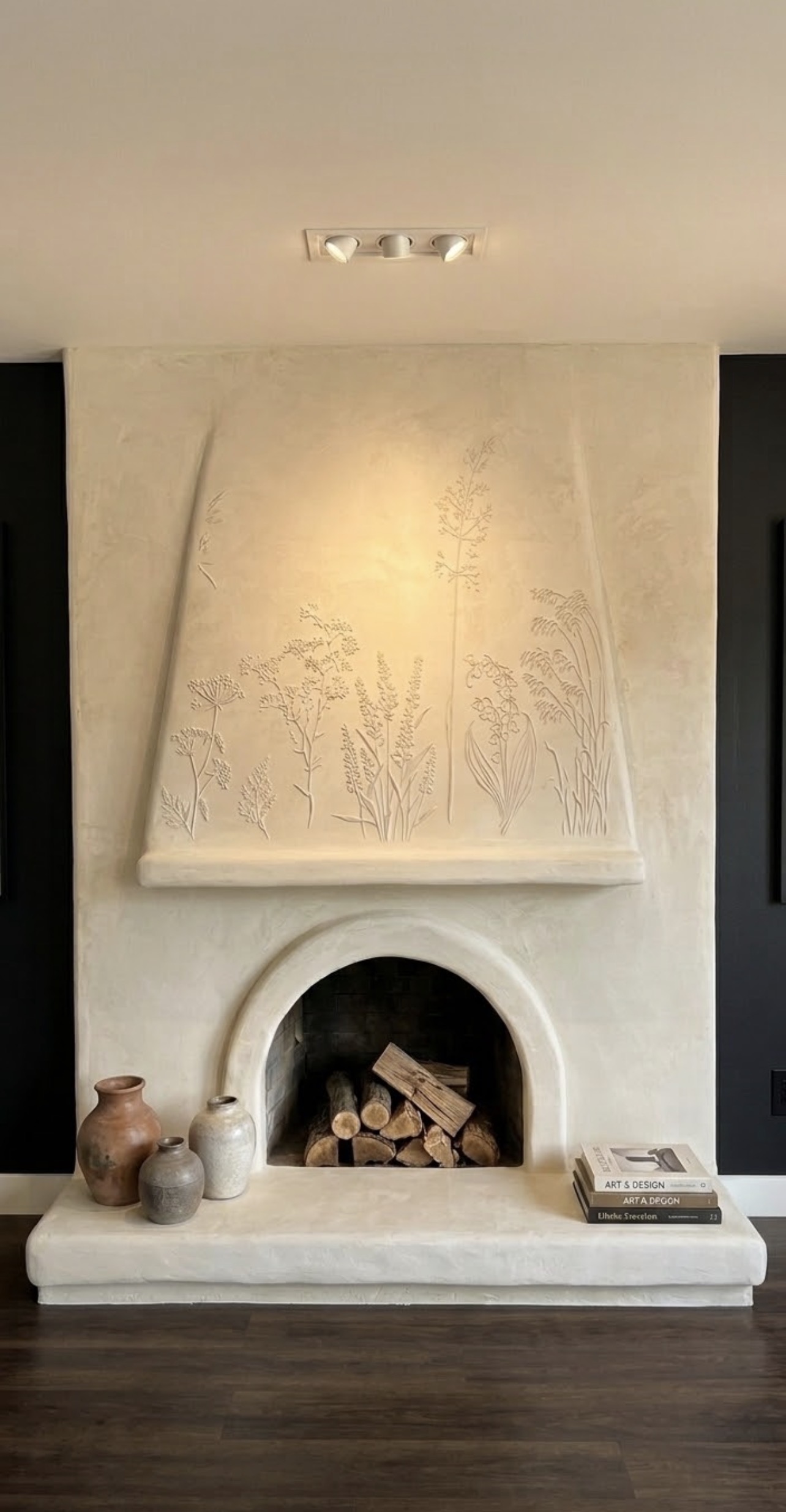 After view of Brookswood fireplace transformed with San Marco Marmorino Antico