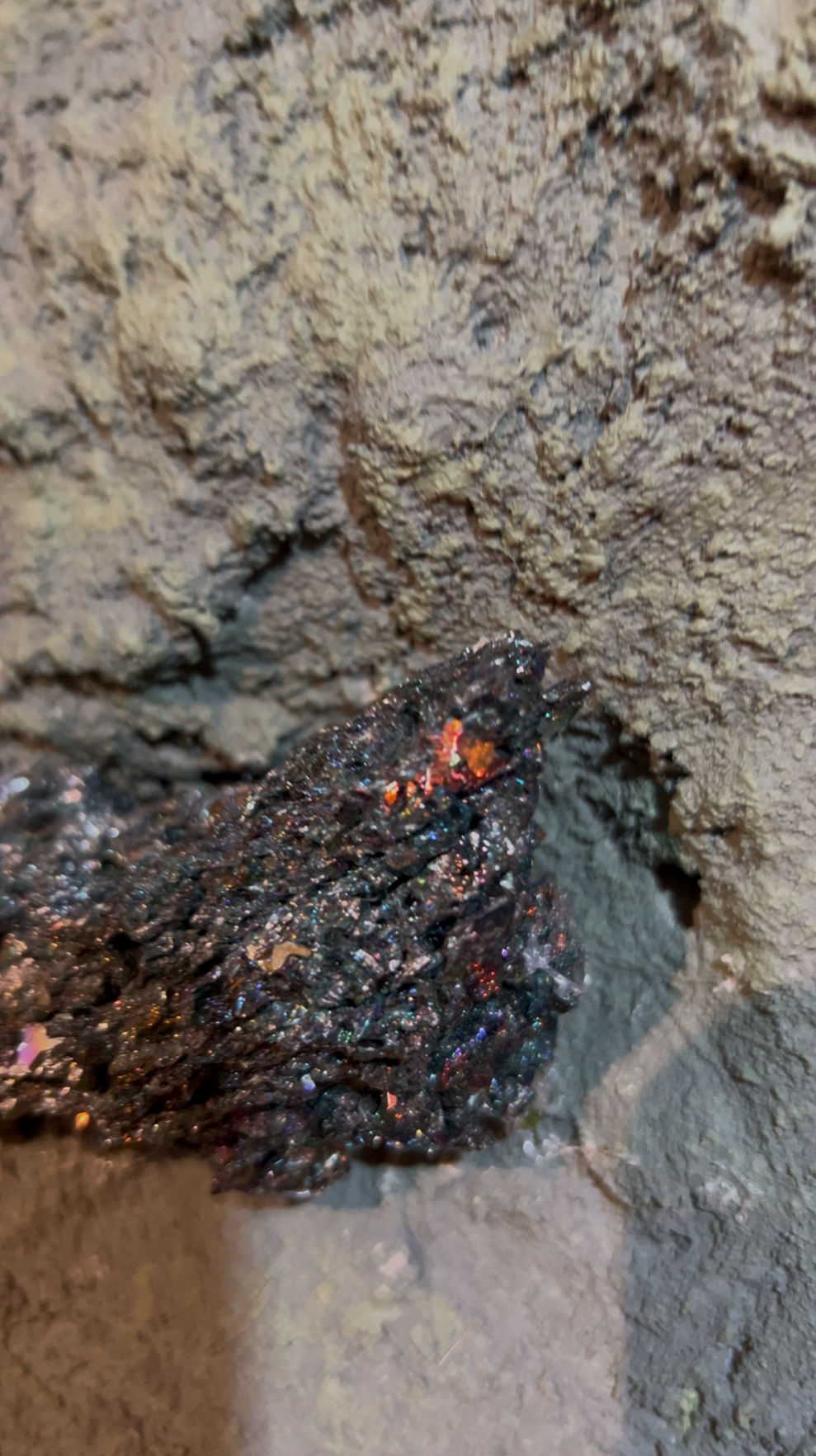 Close detail of textured sculptural rock surface