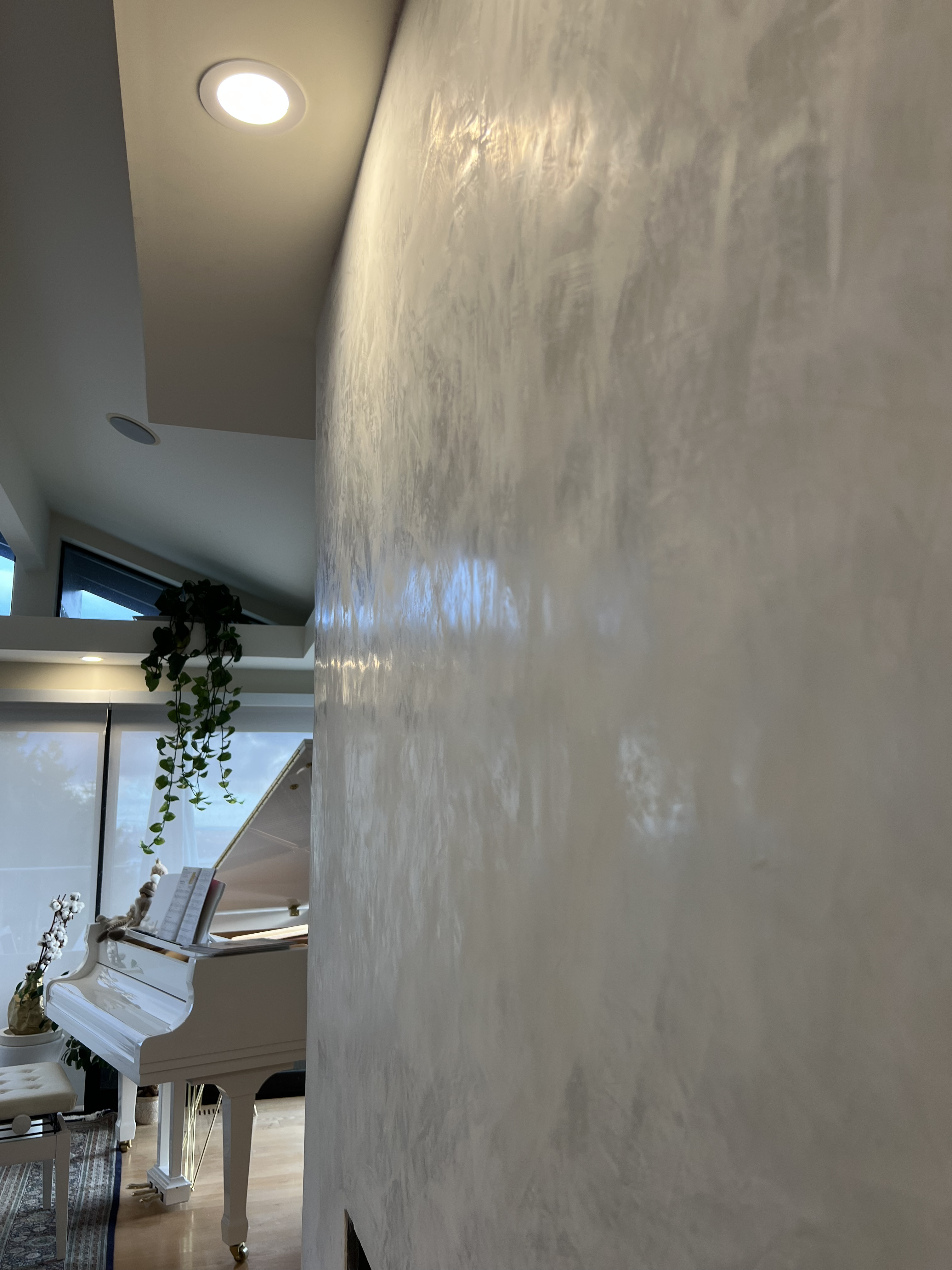 Venetian plaster entryway wall in Vancouver home